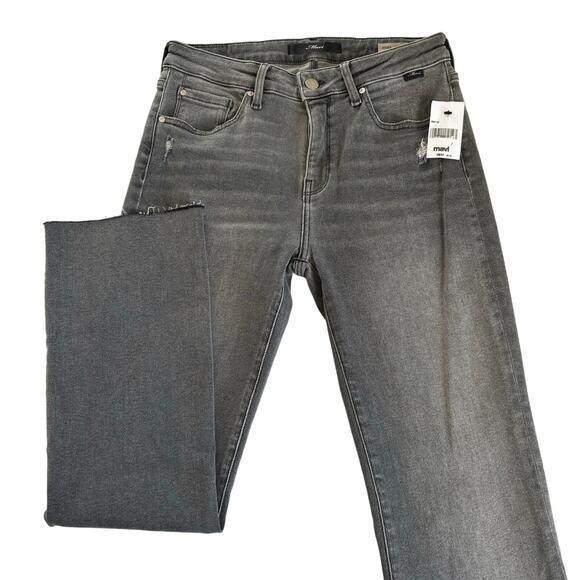 Mavi Jeans Anika Gray High Rise Fray Hem Crop Flare Jeans Women’s Size 27 x 27 - Picture 1 of 10